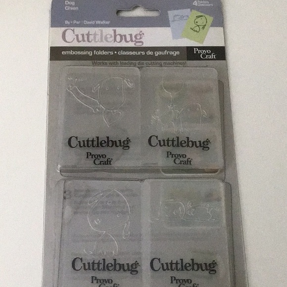 4 Sets Cuttlebug Embossing Folders Cat Dog Girl - Picture 4 of 9